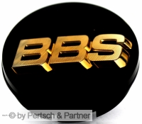 BBS EMBLEM SCHWARZ GOLD 3D 71mm